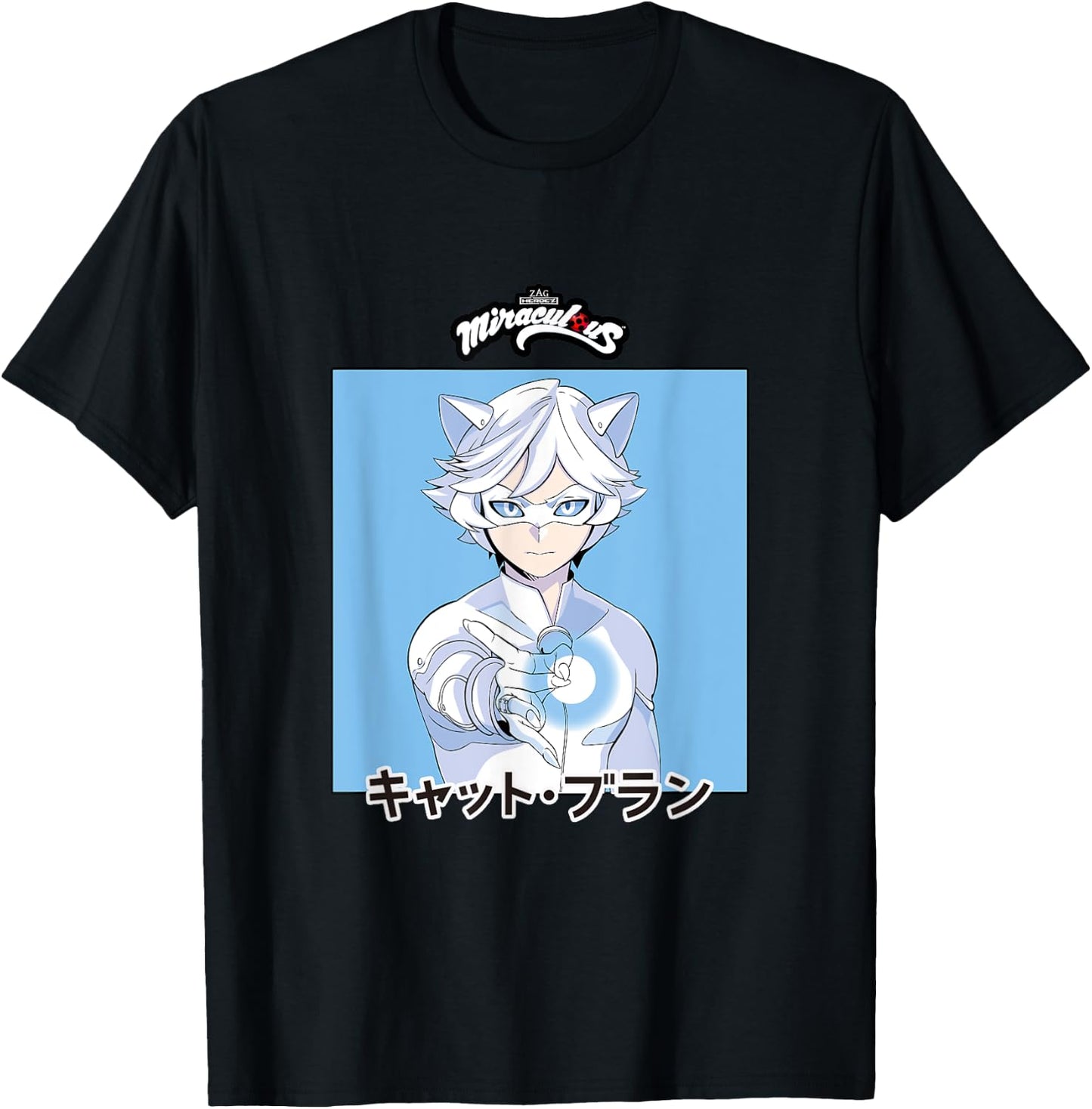 Miraculous Ladybug Manga Cat Blanc T-Shirt - T-Shirt | Black