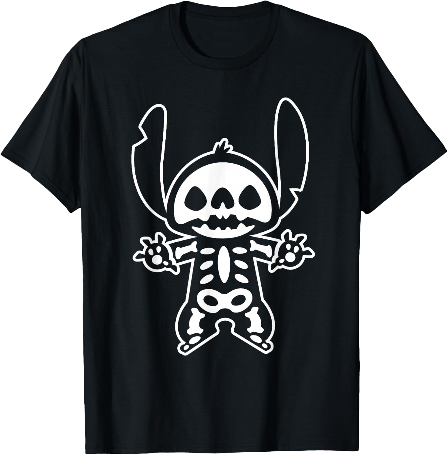 Disney Stitch Halloween Skeleton T-Shirt - T-Shirt | Black