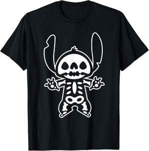 Disney Stitch Halloween Skeleton T-Shirt - T-Shirt | Black