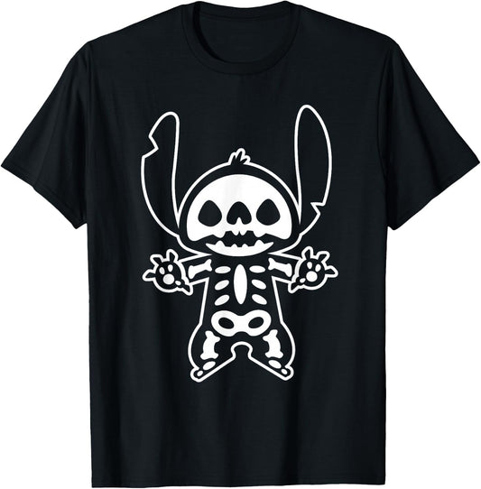 Disney Stitch Halloween Skeleton T-Shirt - T-Shirt | Black