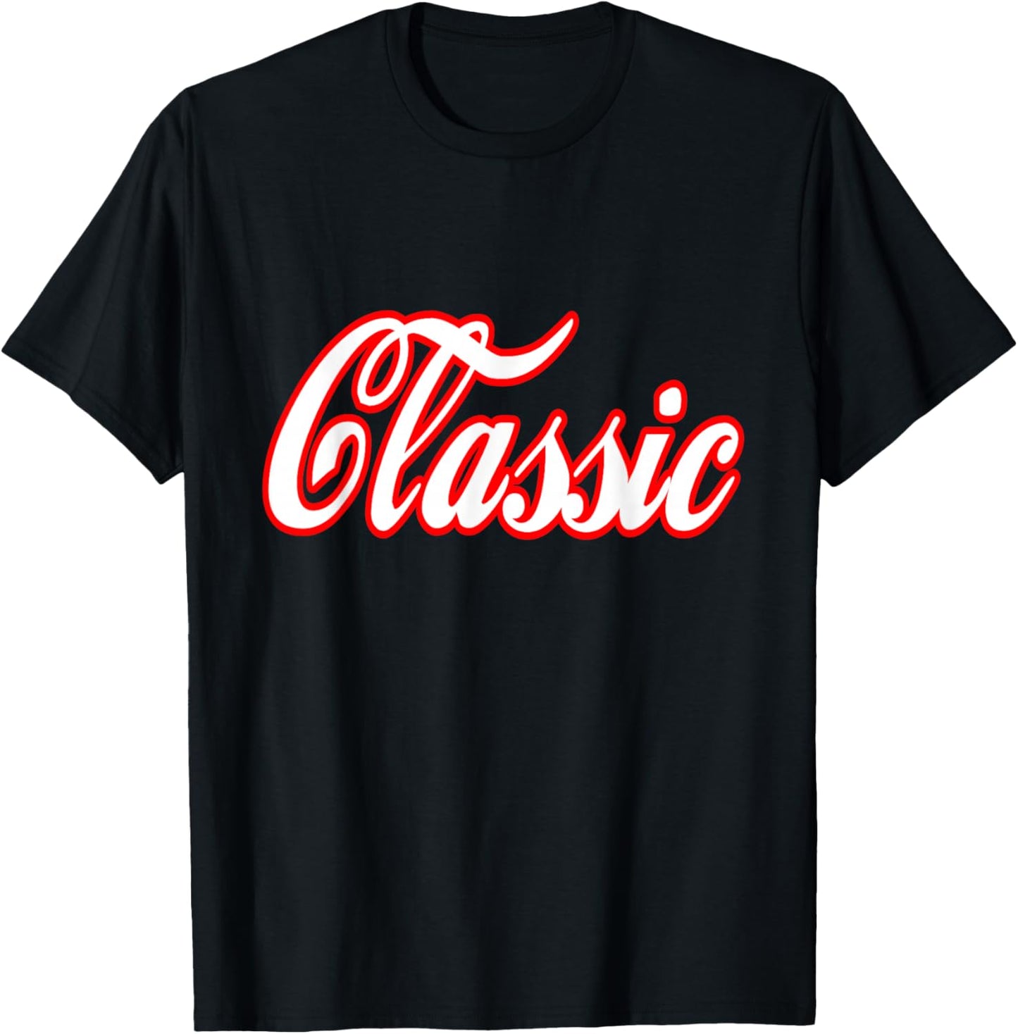Classic Word Retro Vintage Script Font T-Shirt - T-Shirt | Black