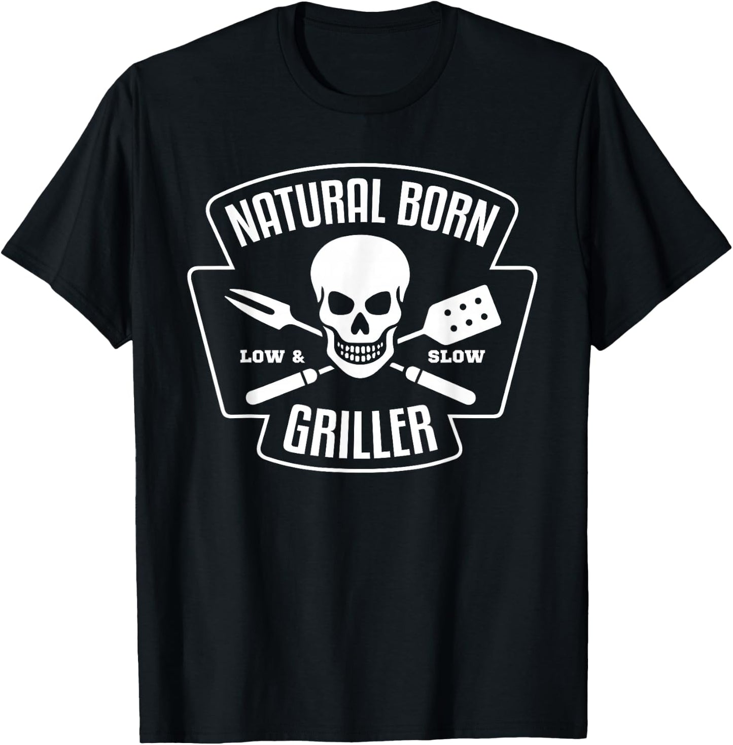 Barbecue Natural Born Grillmeister Griller Grill Gift T-Shirt - T-Shirt | Black