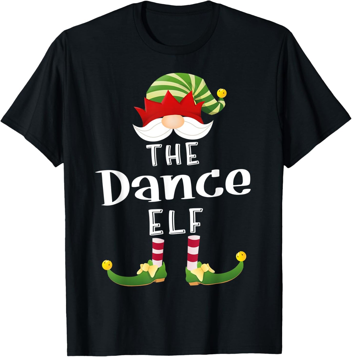 Dance Elf Group Christmas Funny Pajama Party T-Shirt - T-Shirt | Black