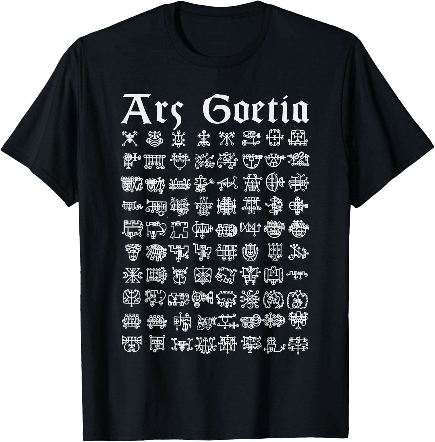 Ars Goetia Lesser Key of solomon lemegeton 72 Demons Sigils T-Shirt - T-Shirt | Black