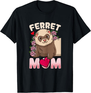 Ferret Mom Funny Gift Ferret Lovers and Owners T-Shirt - T-Shirt | Black