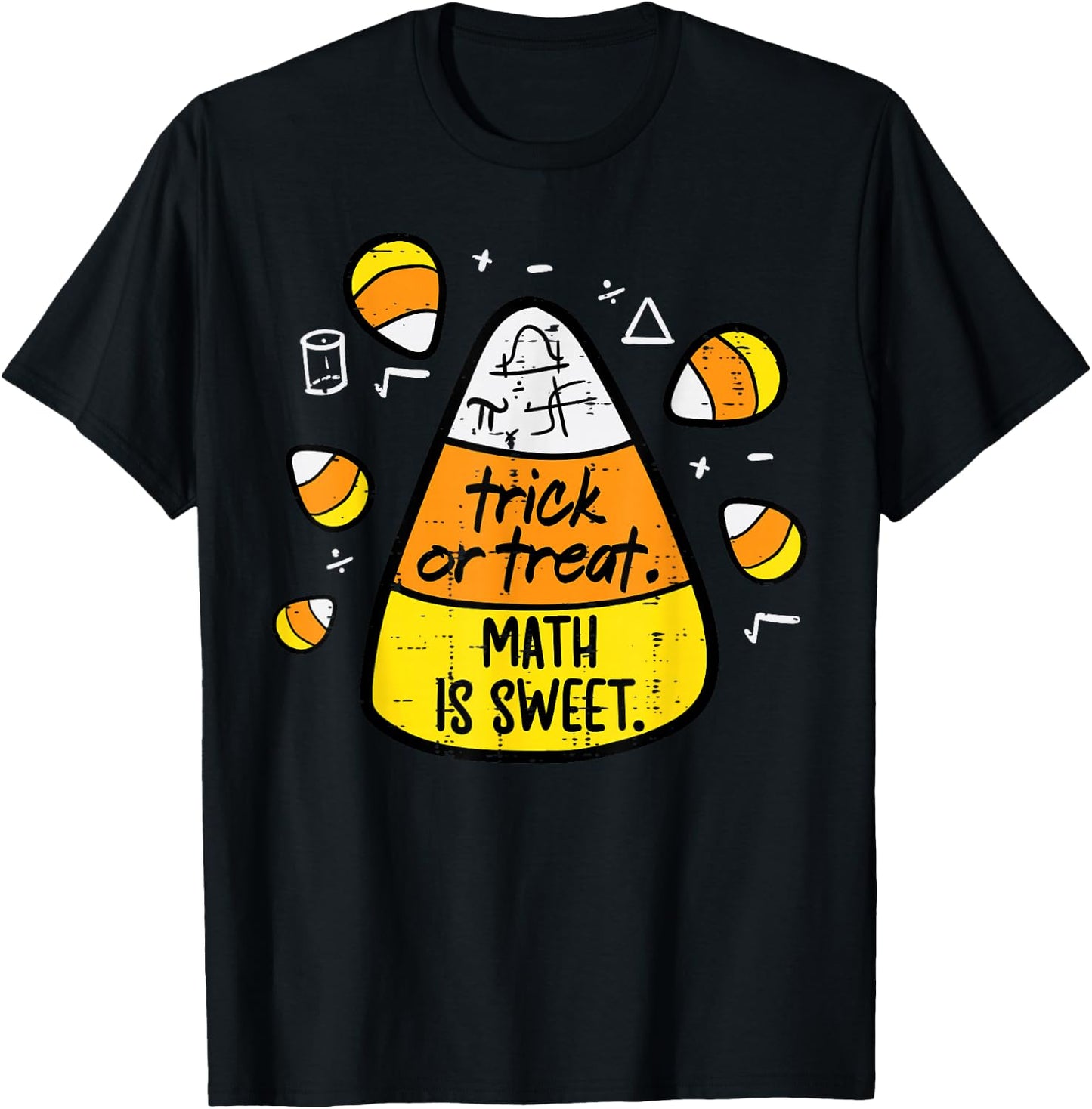 Trick Or Treat Math Sweet Candy Corn Costume Men Women Kids T-Shirt - T-Shirt | Black