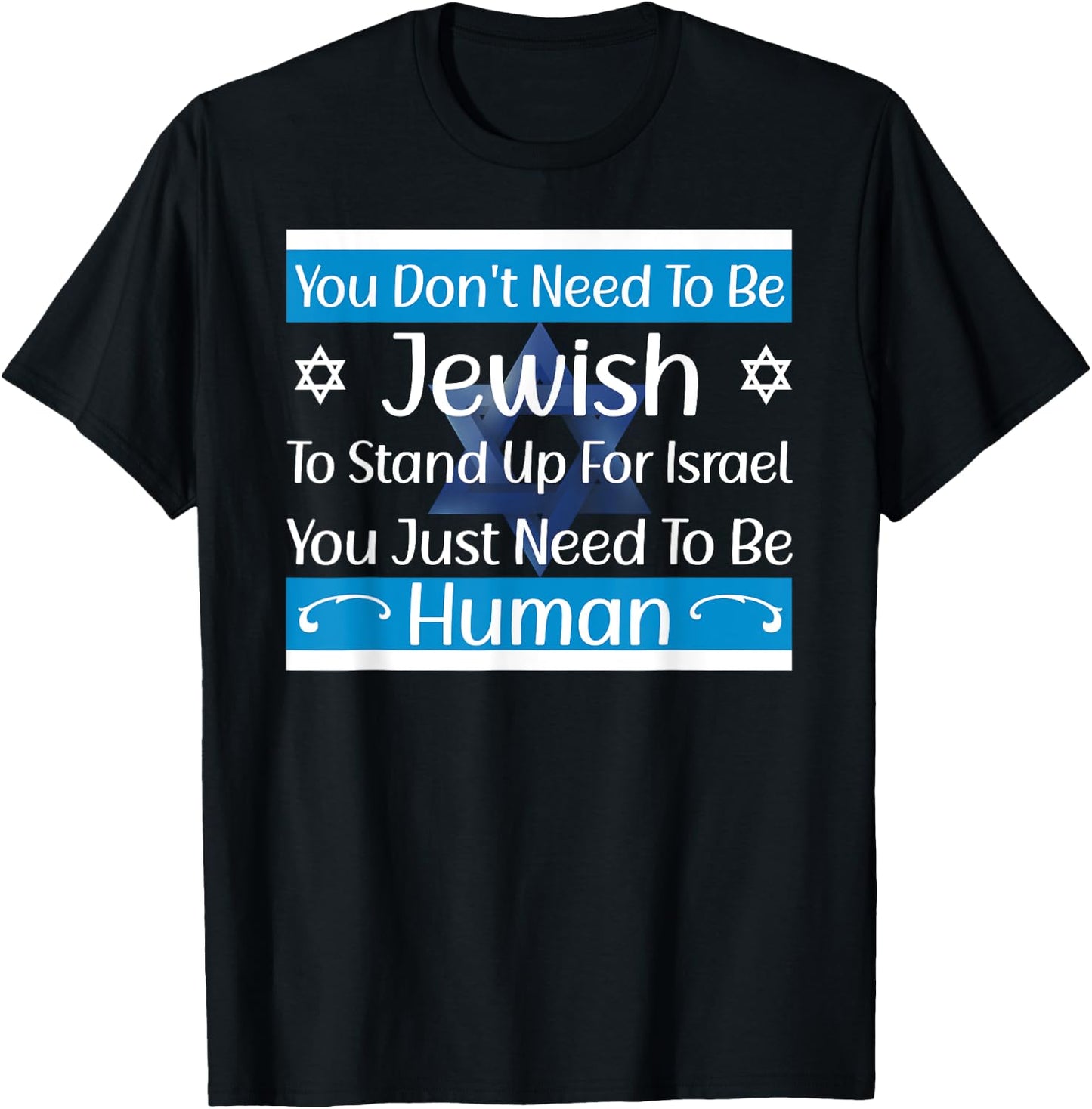Jewish Flag Quote I Stand With Israel Israeli Flag T-Shirt - T-Shirt | Black