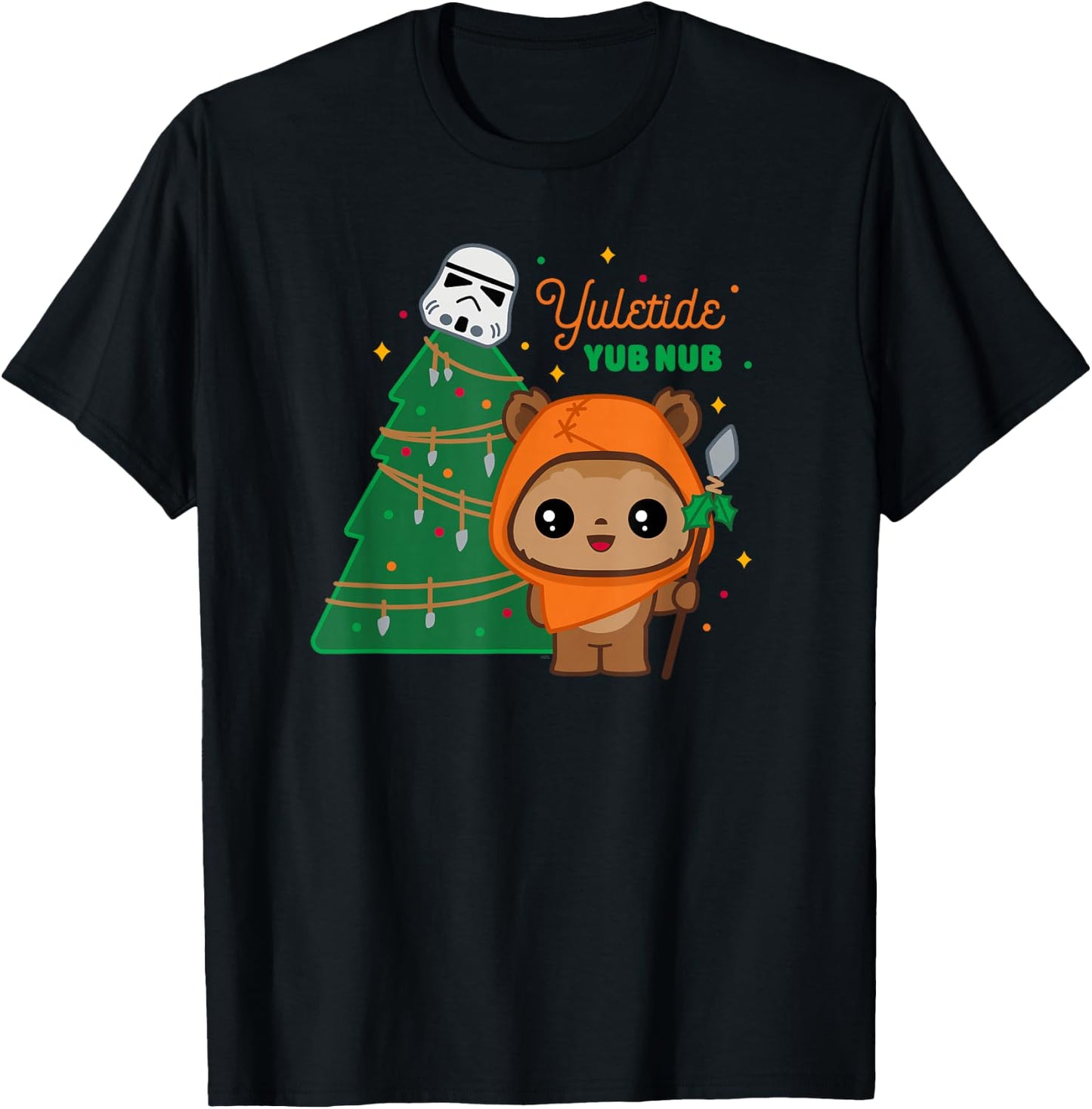 Star Wars Wicket Ewok Christmas Holiday Yuletide Yub Nub T-Shirt - T-Shirt | Black