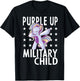 Awareness Month Purple Up Military Child 2023 Unicorn Kids T-Shirt - T-Shirt | Black