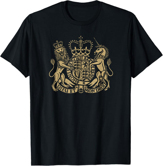 Uk United Kingdom Coat of Arms Symbol T-Shirt - T-Shirt | Black