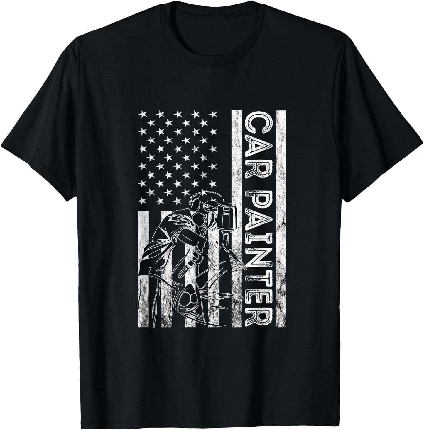 Auto Body Painter America Autobody Technician Car Painter T-Shirt - T-Shirt | Black