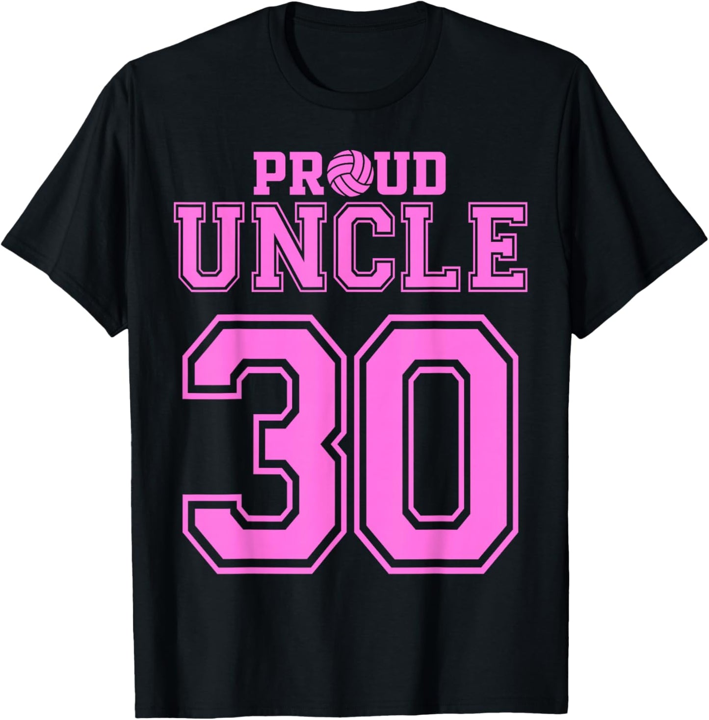 Proud Volleyball Uncle Number 30 P T-Shirt - T-Shirt | Black