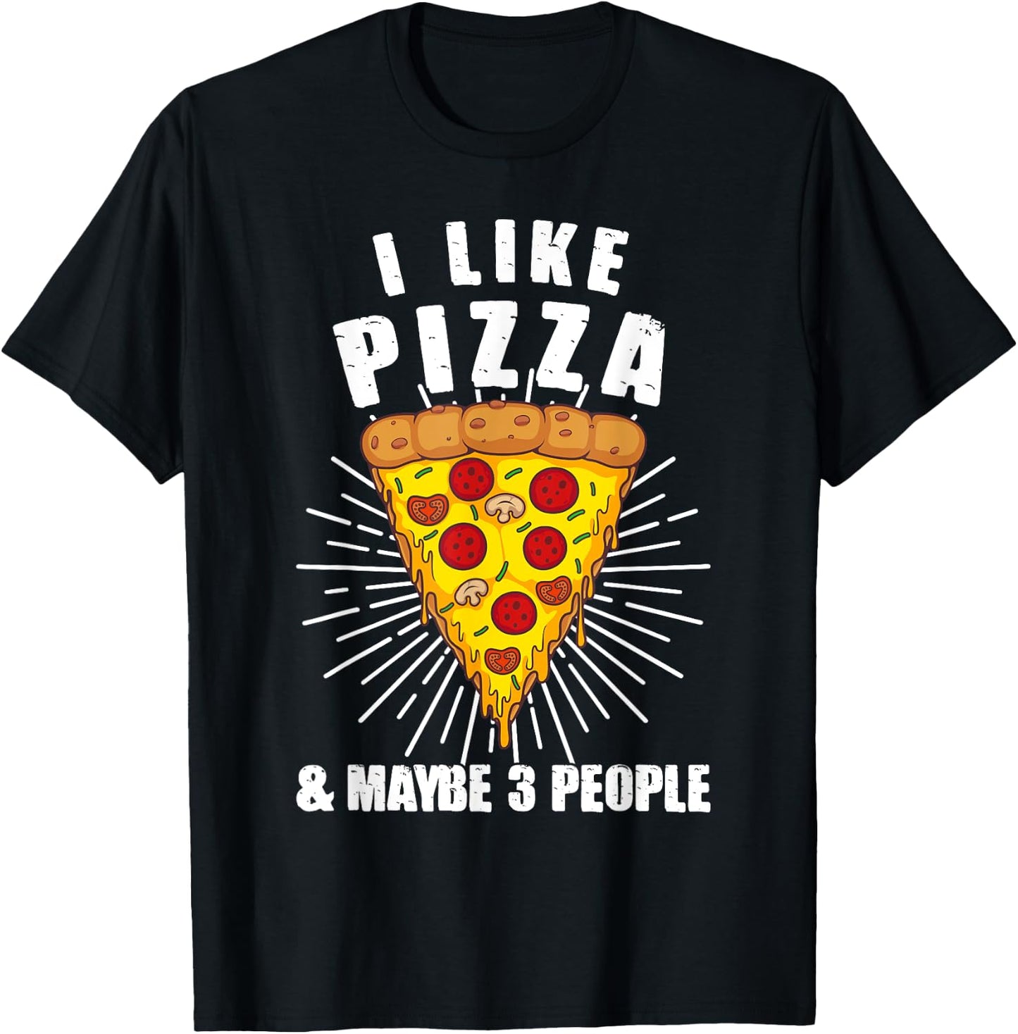 Funny Pizza Lover Art Italian Pizza Food Restaurant Pizza T-Shirt - T-Shirt | Black