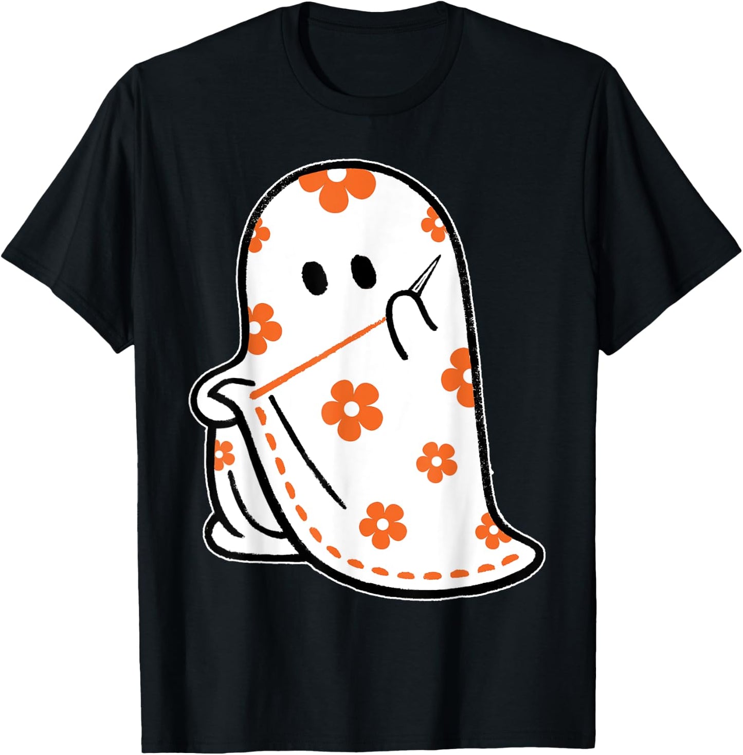 Halloween Costume Sewing Ghost Boo Funny Sewing Lovers Women T-Shirt - T-Shirt | Black
