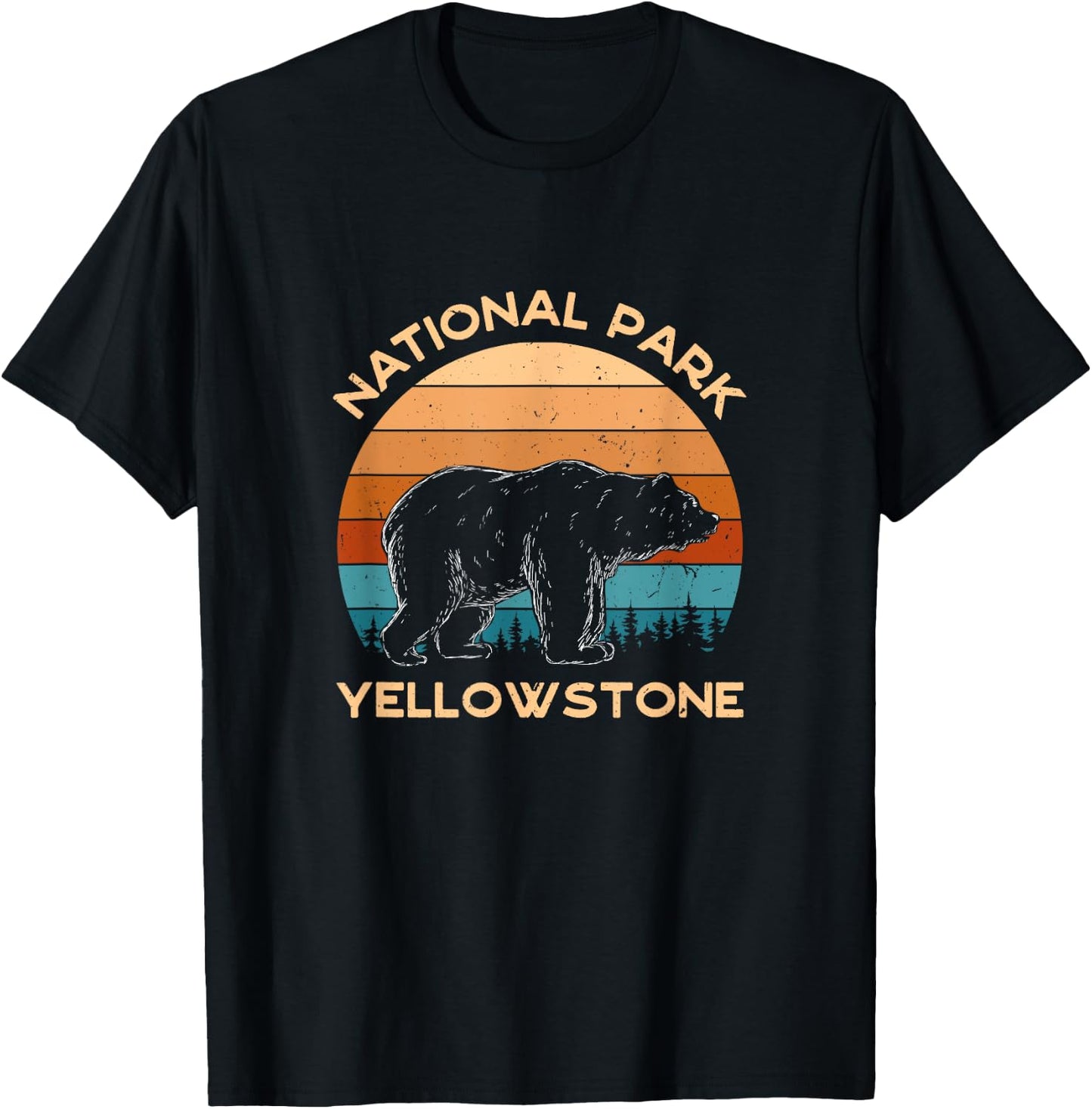 Yellowstone National Park - Bear Nature Camping Hiking T-Shirt - T-Shirt | Black