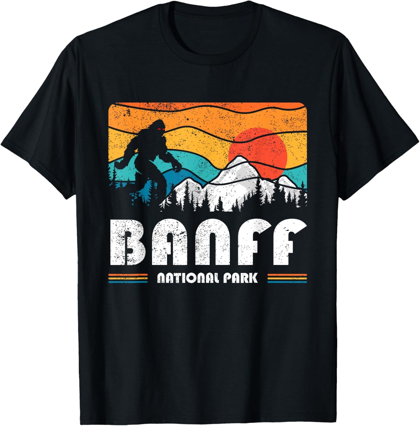 Banff Canadian National Park Retro Souvenir Banff T-Shirt - T-Shirt | Black