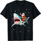 Shark Christmas Men Boys Shark Lover Santa Claus T-Shirt - T-Shirt | Black