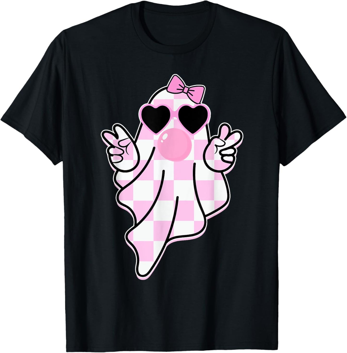 Cute Girly Ghost Blowing Bubble Gift Girl kids T-Shirt - T-Shirt | Black