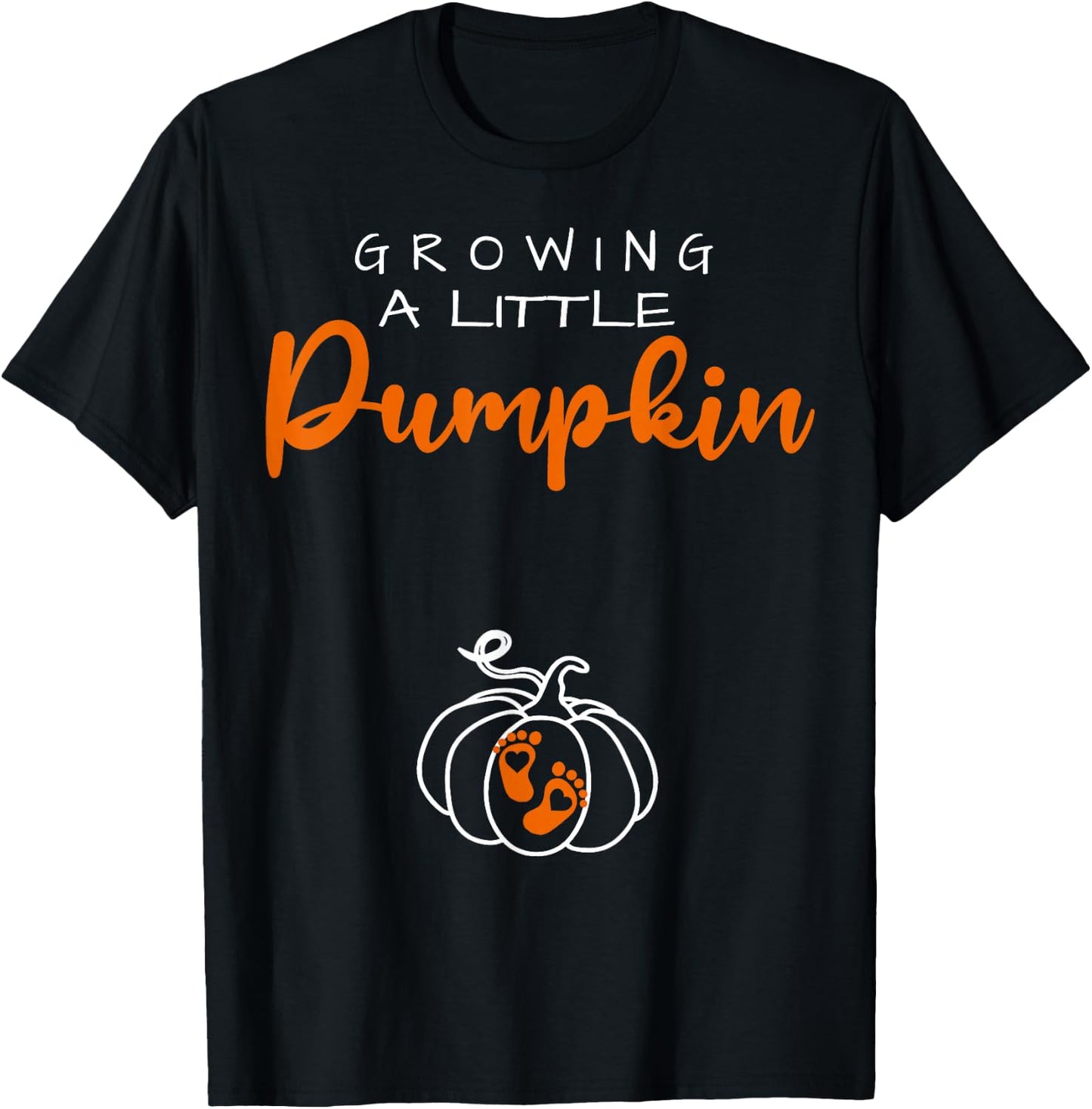 Growing A Little Pumpkin Funny Pregnancy T-Shirt - T-Shirt | Black