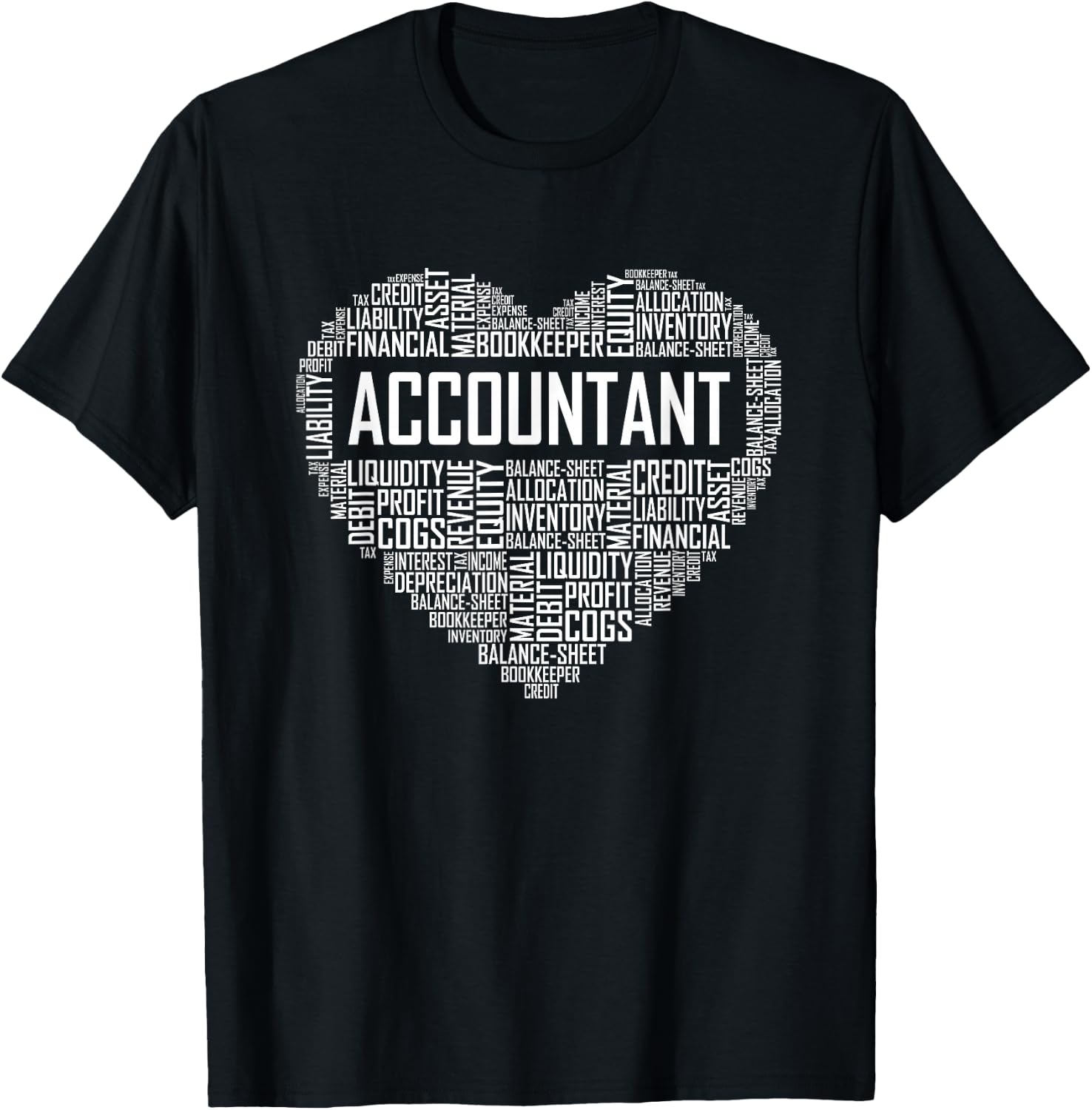 Auditor Gifts Heart Accounting Graduation T-Shirt - T-Shirt | Black