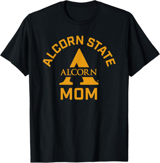 Alcorn State University Braves Arched Mom T-Shirt - T-Shirt | Black