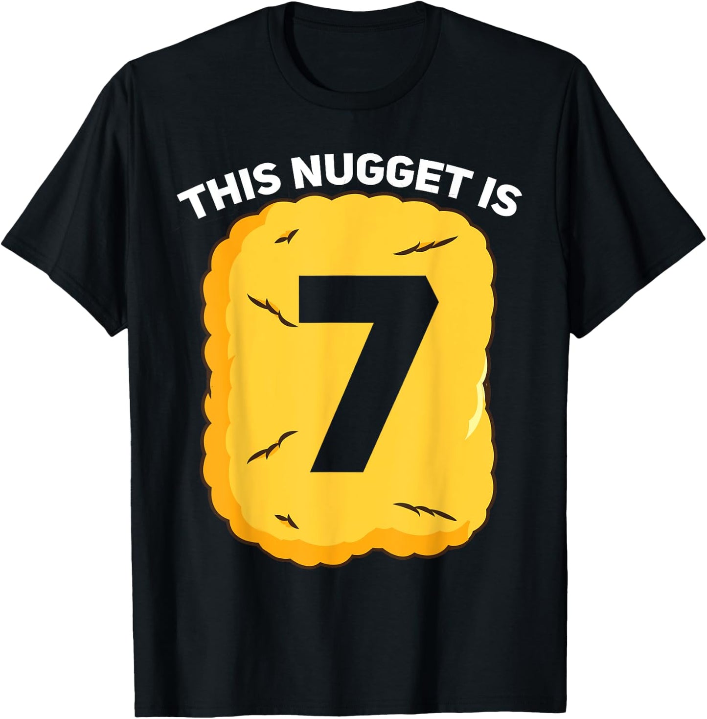 7 Year Old Chicken Nugget Birthday Party T-Shirt - T-Shirt | Black