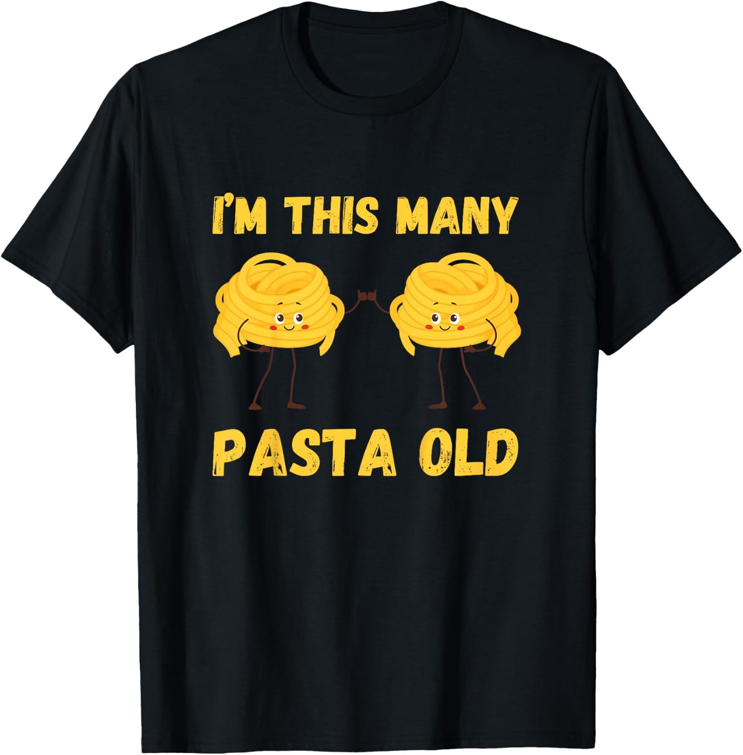 I'm This Many Pasta Old - 2nd Birthday Food 2 Years Old Bday T-Shirt - T-Shirt | Black