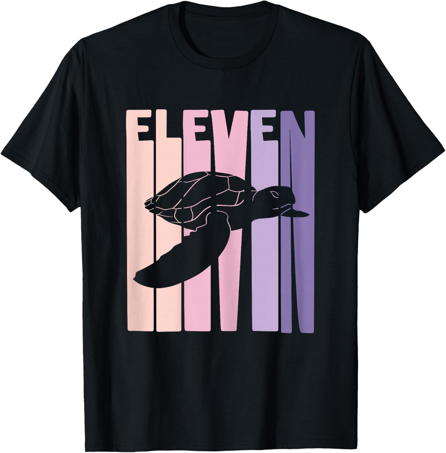 11th Birthday Gift Turtle Fan 11 Years old Girl T-Shirt - T-Shirt | Black
