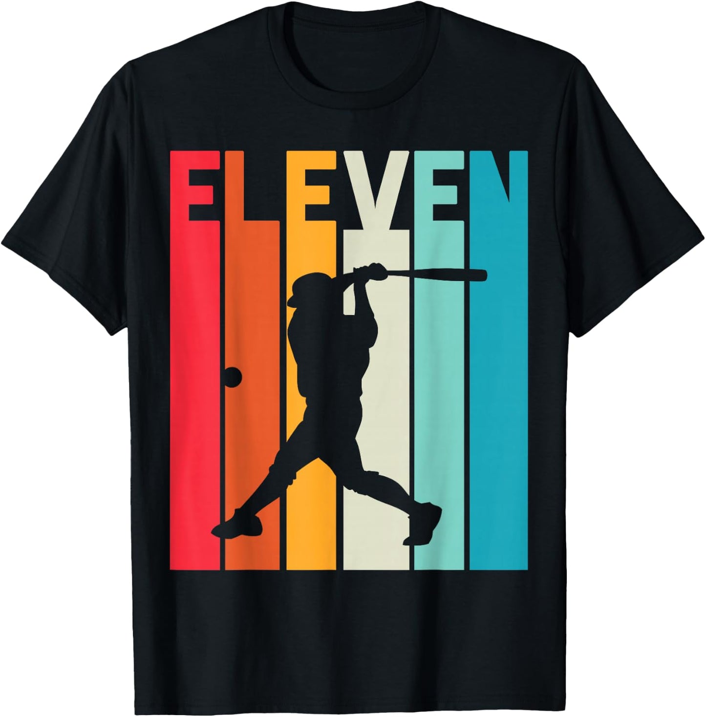 11th Birthday Retro Baseball 11 Years Old Boy Girl T-Shirt - T-Shirt | Black