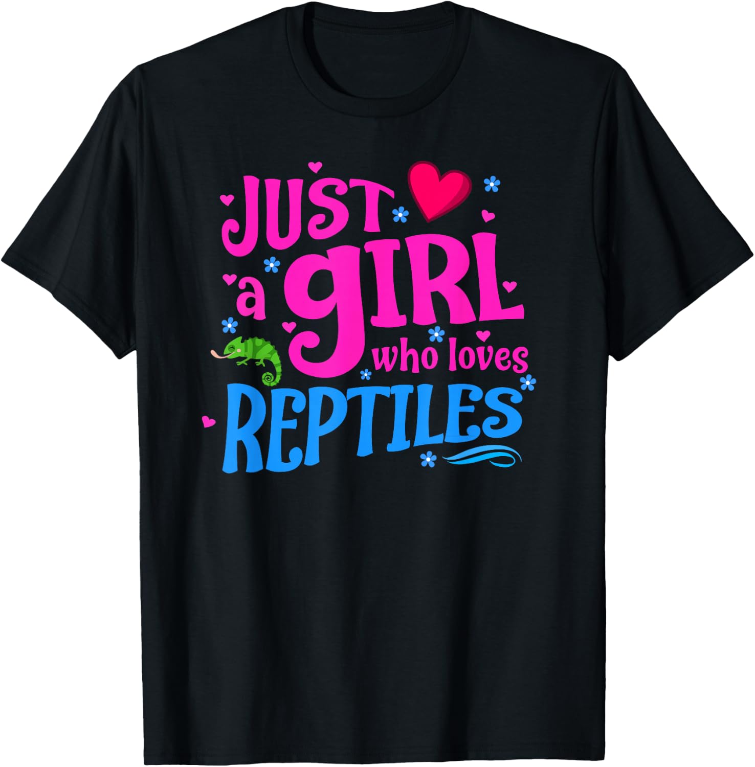 Just a Girl Who Loves Reptiles T-Shirt - T-Shirt | Black