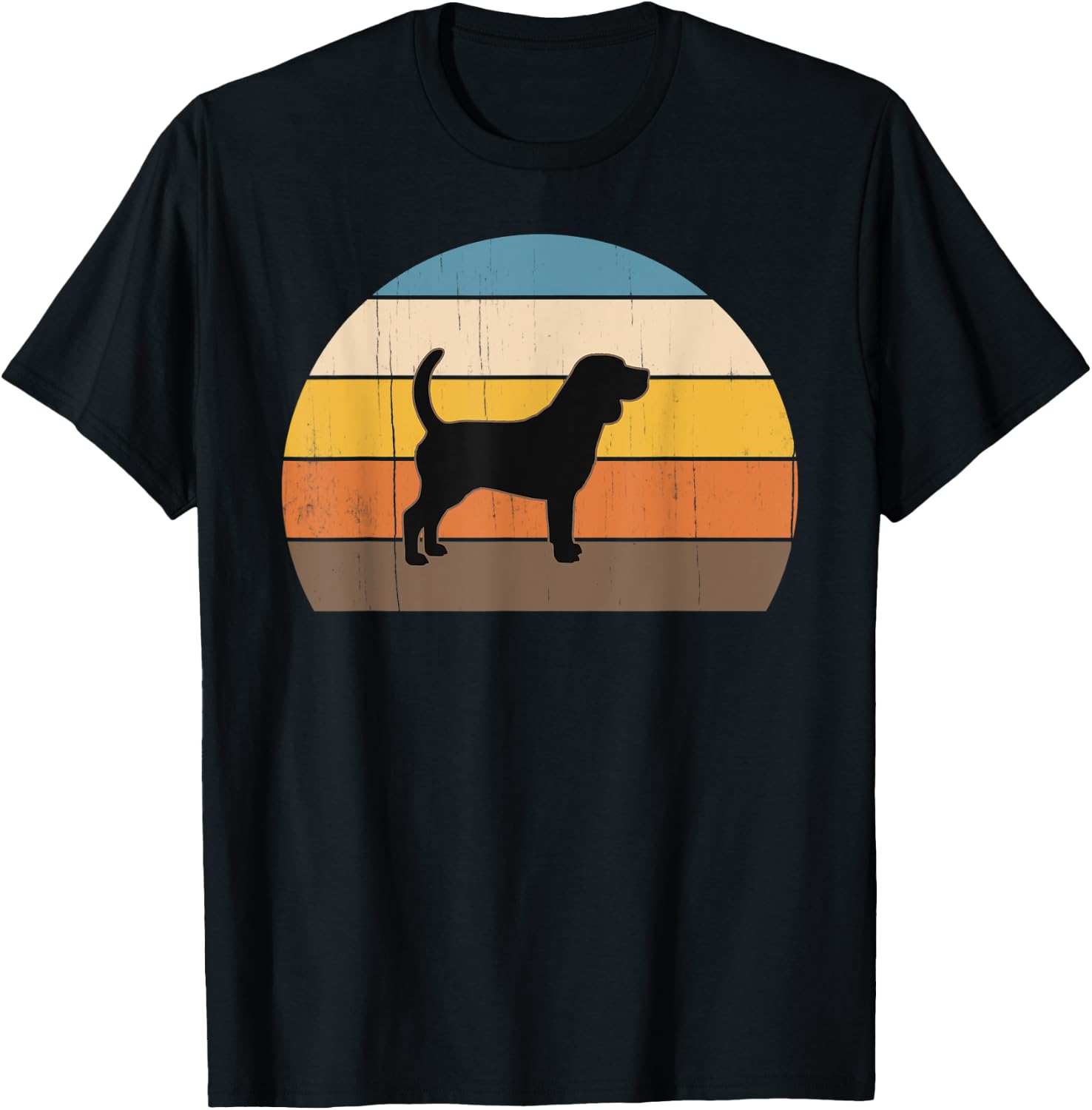 Cool Retro Sunset Beagles - Great Beagle Owner / Lover T-Shirt - T-Shirt | Black