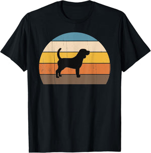 Cool Retro Sunset Beagles - Great Beagle Owner / Lover T-Shirt - T-Shirt | Black