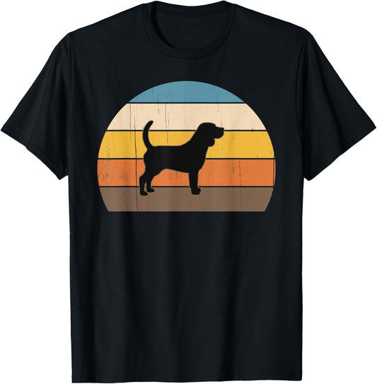 Cool Retro Sunset Beagles - Great Beagle Owner / Lover T-Shirt - T-Shirt | Black