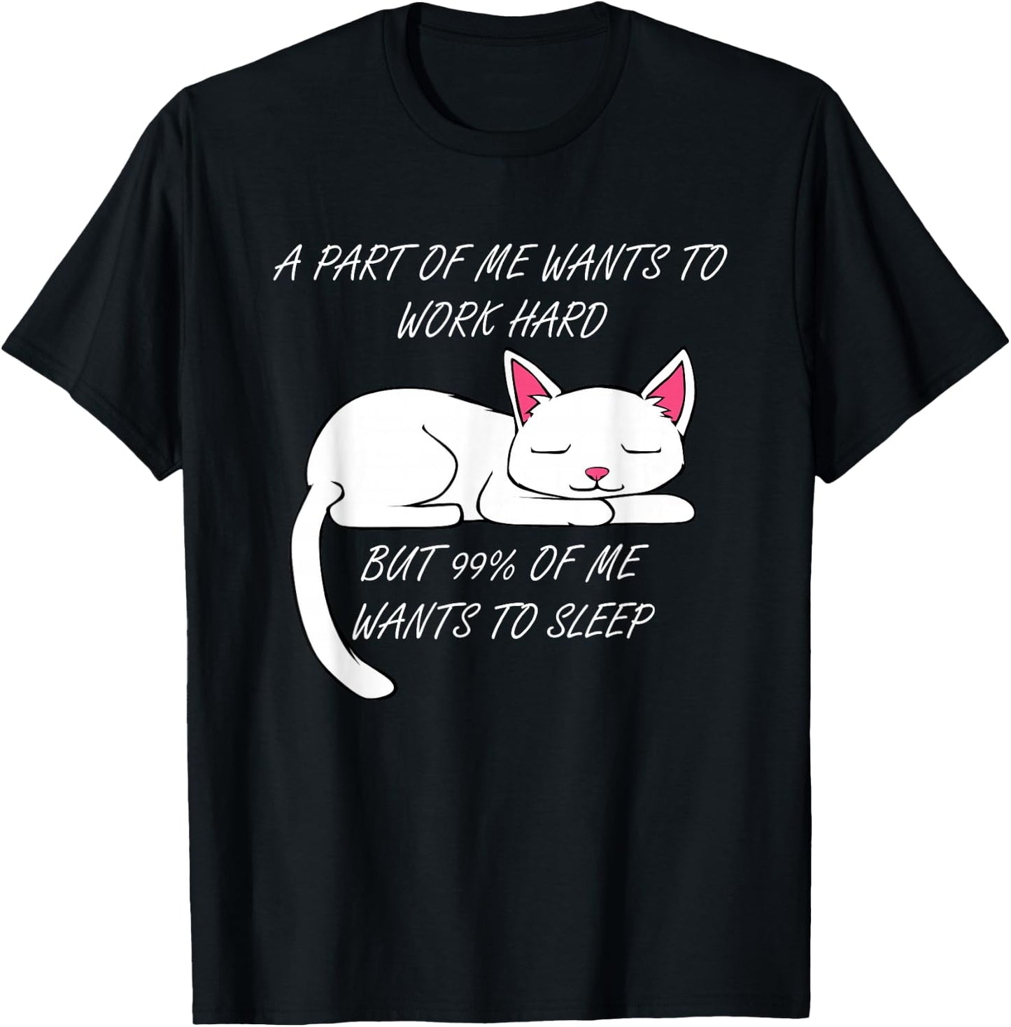 Lazy Cat Funny Kitty Work Office Excuse T-Shirt - T-Shirt | Black
