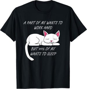 Lazy Cat Funny Kitty Work Office Excuse T-Shirt - T-Shirt | Black