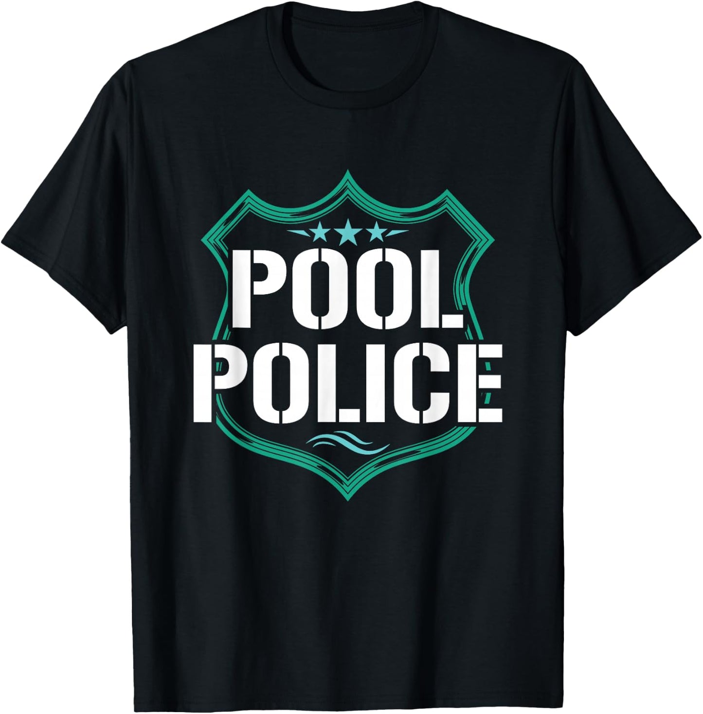Pool Police Funny Swimming Lifesaver Rescuer Swim Gift T-Shirt - T-Shirt | Black