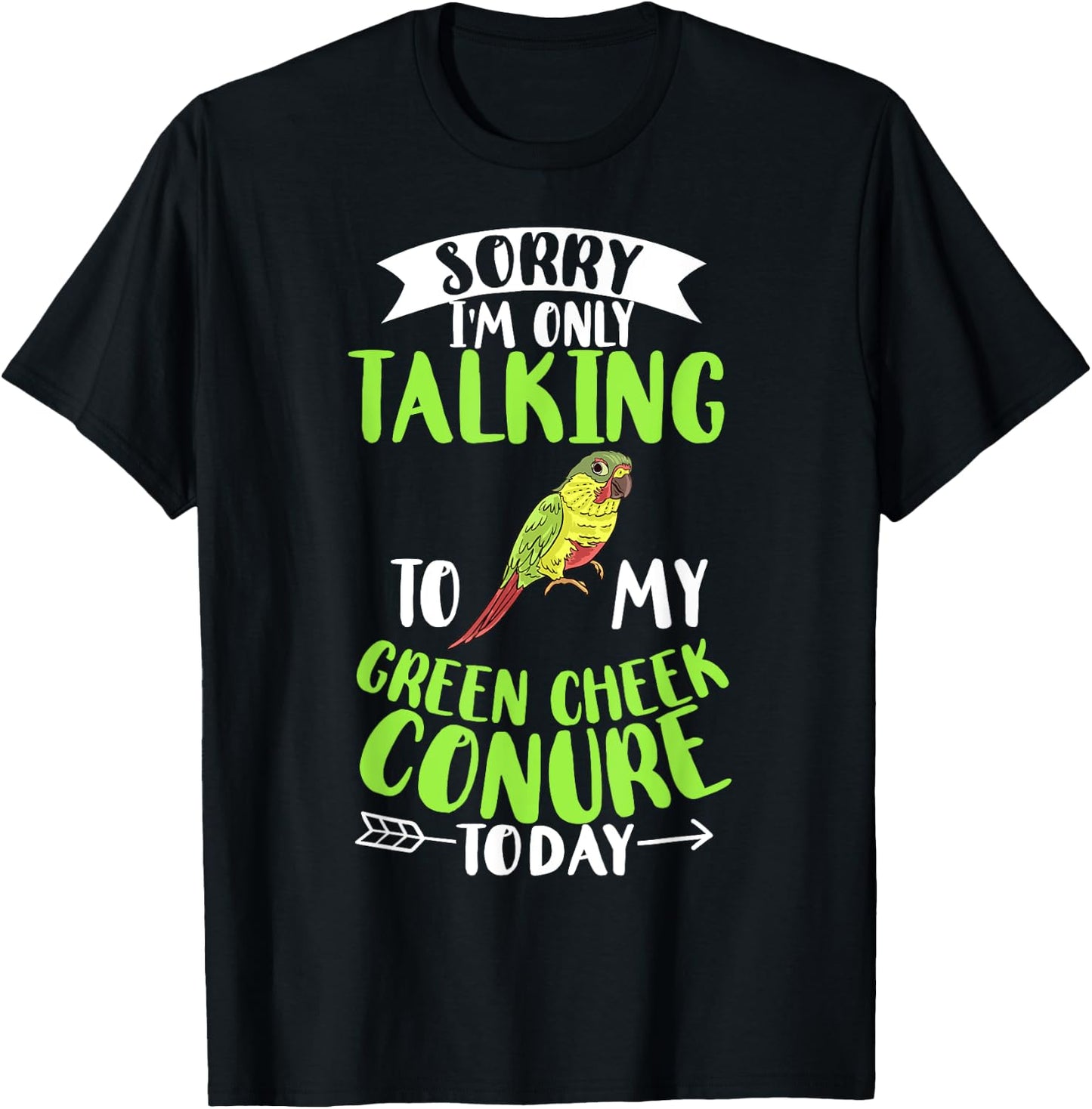 Green Cheek Conure Funny Animals Cute Birds T-Shirt - T-Shirt | Black