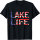 Vintage Lake Life 4th of July Patriotic T-Shirt - T-Shirt | Black