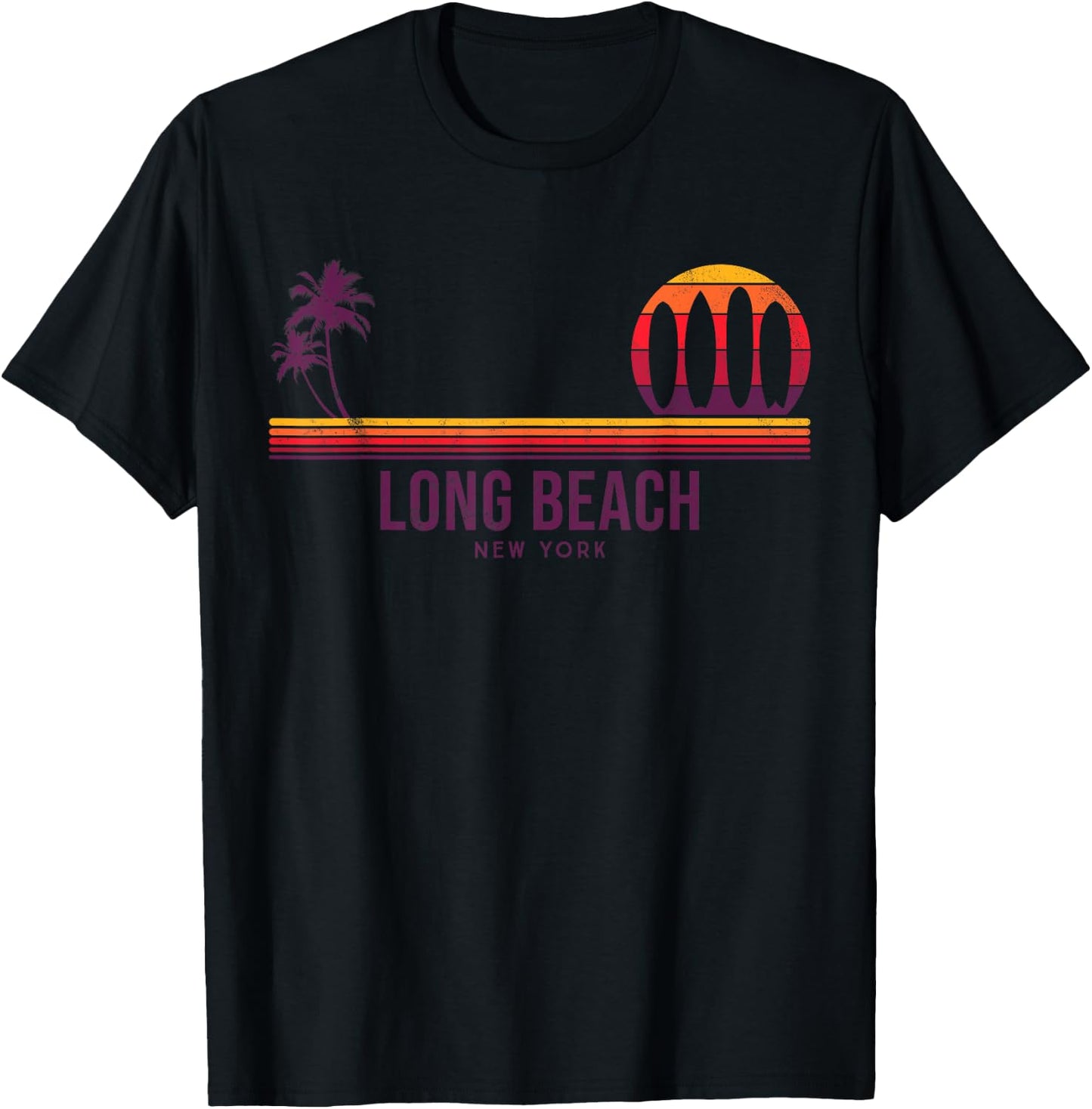 Long Beach Surf - New York Men Women Kids T-Shirt - T-Shirt | Black