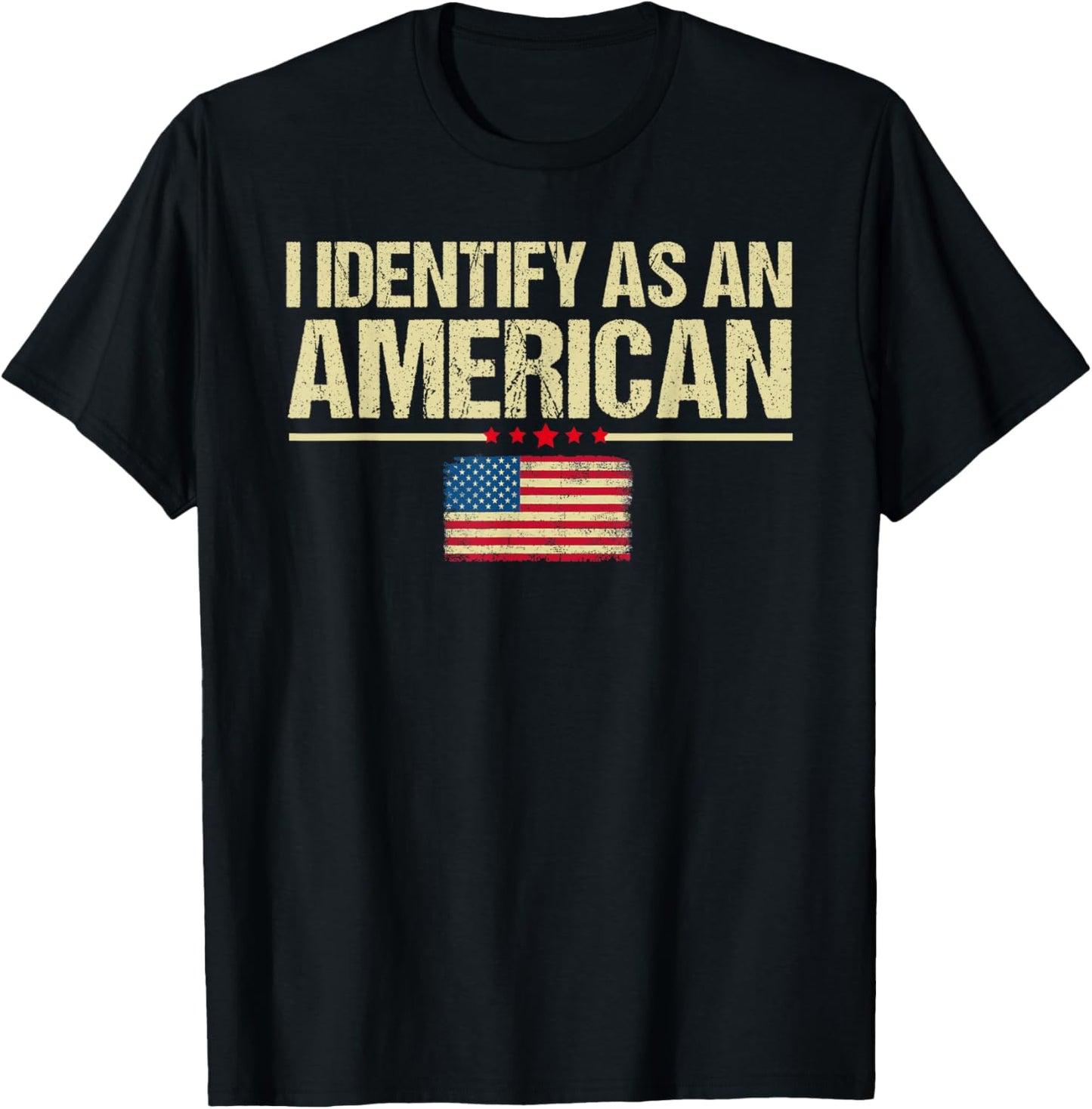 I identify As An American US Flag Patriot T-Shirt - T-Shirt | Black