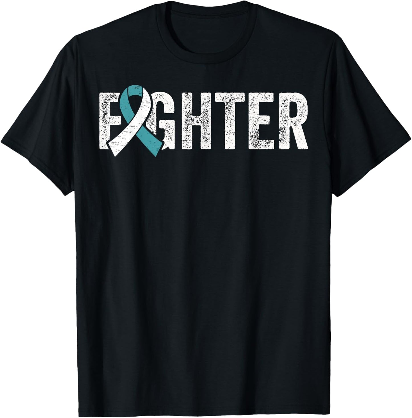 Cervical Cancer Fighter Cervix Cervical Cancer Awareness T-Shirt - T-Shirt | Black
