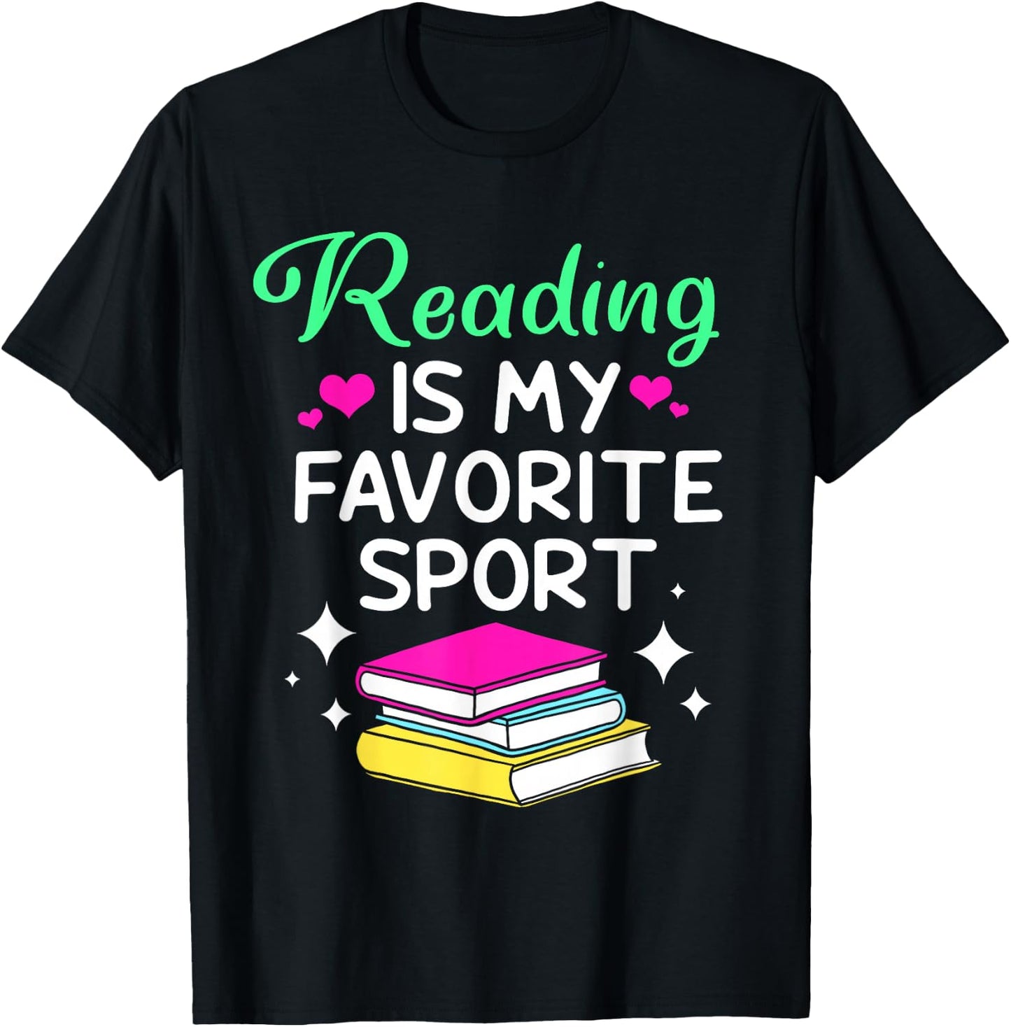 Funny Book Lover Reading Is My Favorite Sport T-Shirt - T-Shirt | Black
