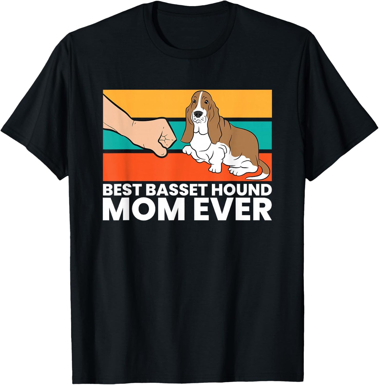 Best Basset Hound Mom Ever Cute Basset Hound T-Shirt - T-Shirt | Black