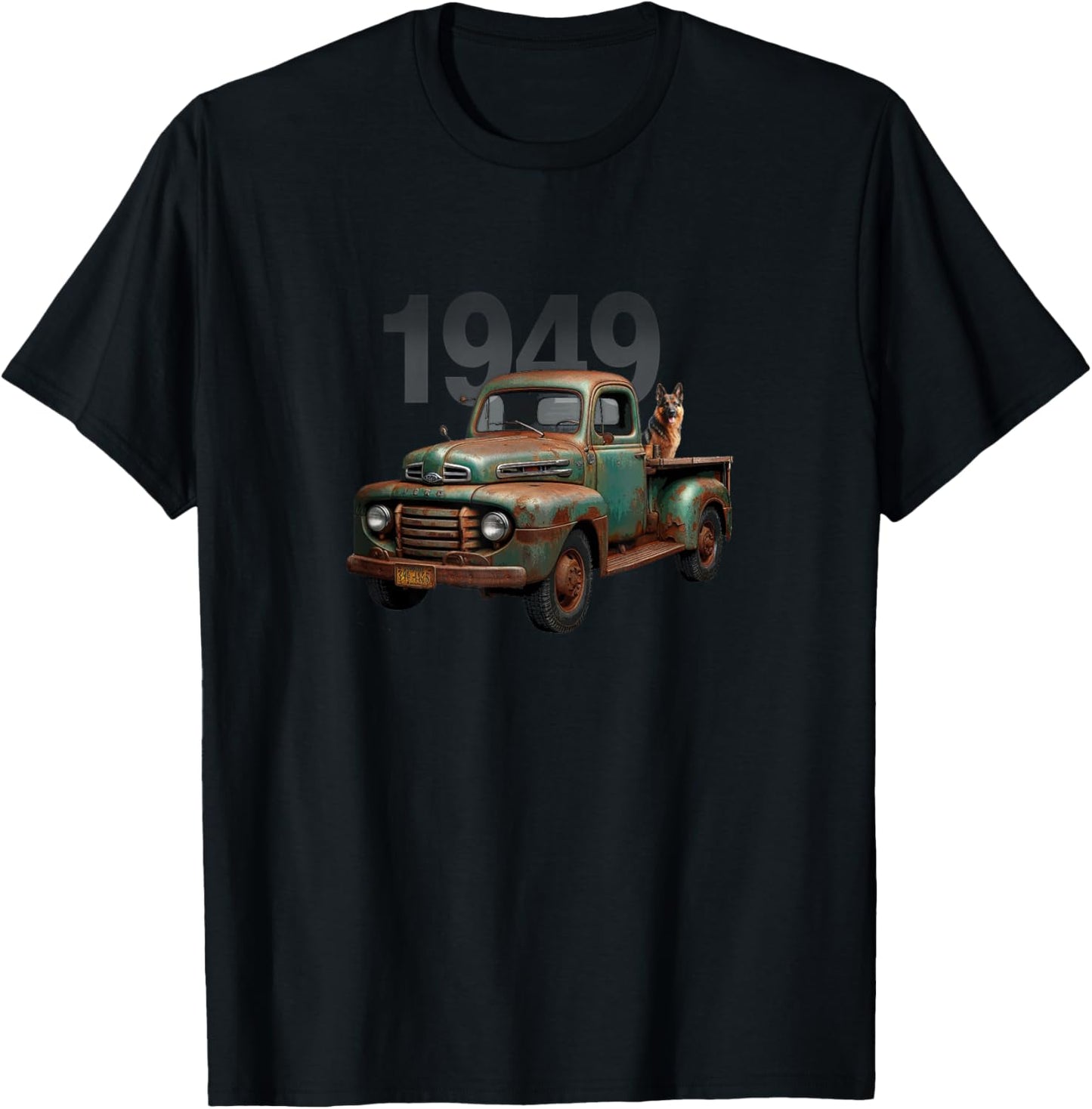 Old Green 1949 Pickup Truck, Vintage Pick Up, Classic Trucks T-Shirt - T-Shirt | Black