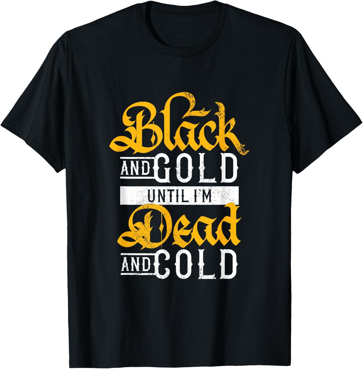 Pittsburgh Ultimate Sports Fan Distressed Lettering T-Shirt - T-Shirt | Black
