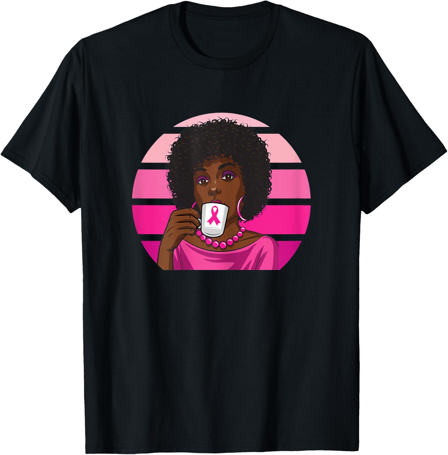 Black Women Breast Cancer Melanin African American Afro T-Shirt - T-Shirt | Black