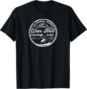 Wave Street Surf Shop Vintage Graphic T-Shirt - T-Shirt | Black