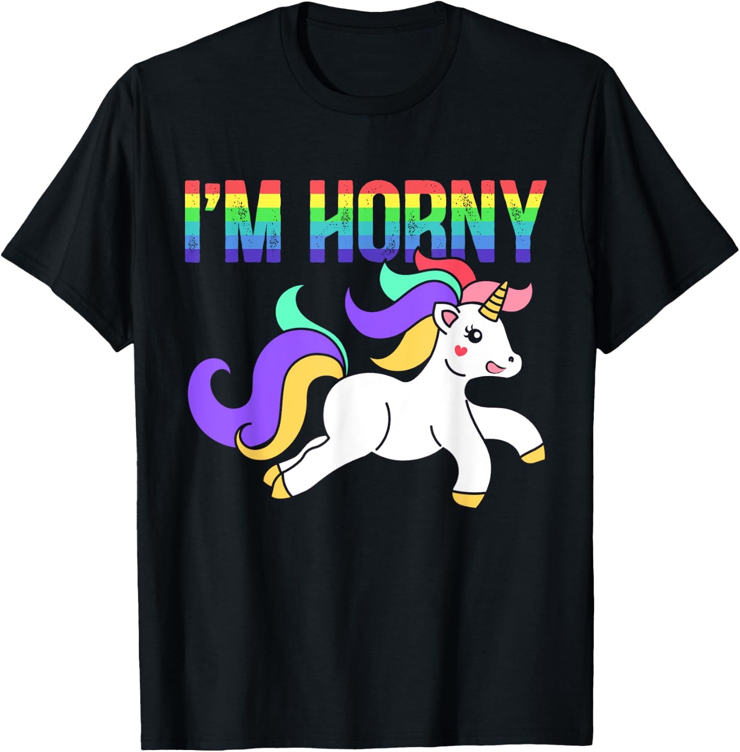 Ich bin geil Cheeky Adult Humour Rainbow Myth T-Shirt - T-Shirt | Black