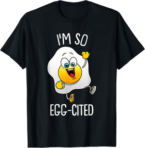 Funny Egg Gift Kids Men Women Cool Fried Egg Lover Food Pun T-Shirt - T-Shirt | Black