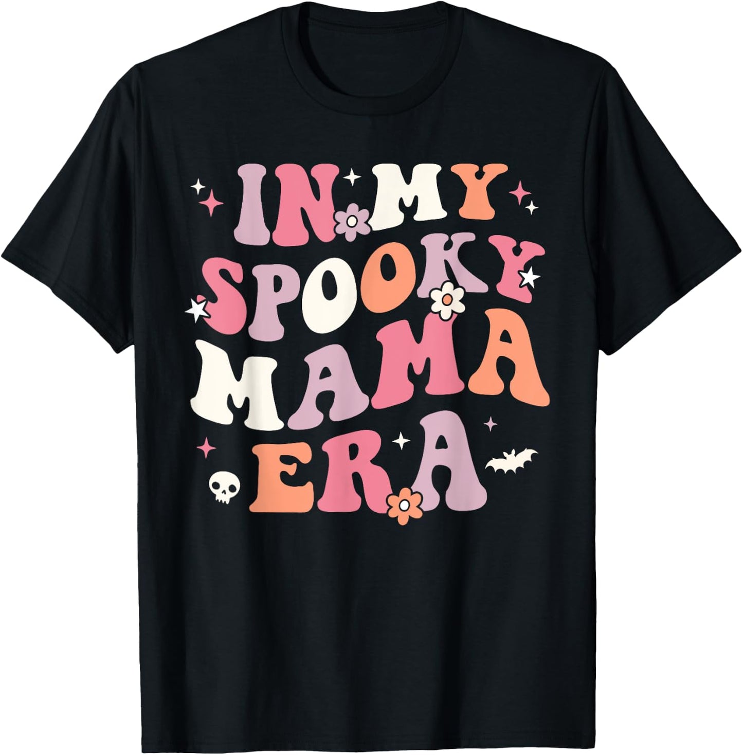 In My Spooky Mama Era Retro Halloween Witchy One Spooky Mom T-Shirt - T-Shirt | Black